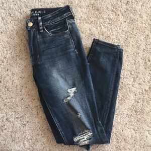 American Eagle High Rise Ripped Jeans Jeggings